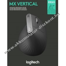 Logitech MX Vertical vezet�k n�lk�li eg�r Unifying Bluetooth 4000dpi 6 gomb be�p�tett Akkumul�tor antracit
