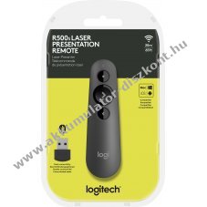 Logitech Presenter R500s vezet�k n�lk�li Bluetooth grafit l�zer 3 gomb elem 1xAAA