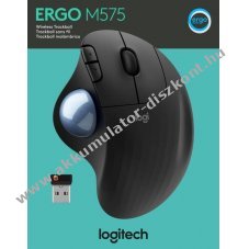 Logitech M575 vezet�k n�lk�li trackball eg�r Bluetooth Unifying grafit optikai 400-2000dpi 5 gomb