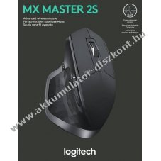 Logitech MX Master 2S vezet�k n�lk�li eg�r Bluetooth Unifying grafit 4000dpi 7 gomb Akkumul�tor
