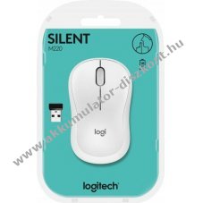 Logitech M220 Silent vezet�k n�lk�li optikai eg�r 1000dpi 3 gomb feh�r