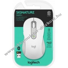 Logitech M650 L Signature vezet�k n�lk�li Bolt Bluetooth feh�r optikai 400-4000dpi 5 gomb jobbkezes