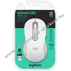 Logitech M650 Signature L balkezes vezet�k n�lk�li eg�r Bluetooth Bolt feh�r 400-4000dpi 5 gomb
