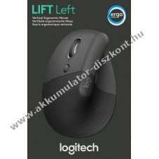 Logitech Lift vertik�lis vezet�k n�lk�li eg�r Bolt Bluetooth grafit optikai 4000dpi 6 gomb balkezes