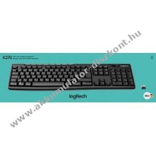 Logitech K270 vezet�k n�lk�li billenty�zet Unifying fekete (DE) Retail
