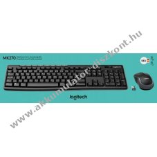 Logitech MK270 vezet�k n�lk�li billenty�zet �s eg�r szett fekete DE 1000dpi optikai