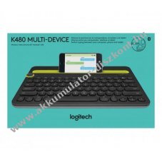 Logitech K480 vezet�k n�lk�li Bluetooth billenty�zet fekete Multi-Device DE