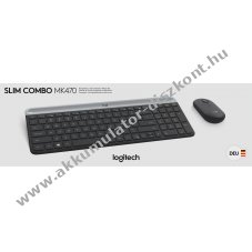 Logitech MK470 vezet�k n�lk�li Slim Combo billenty�zet �s eg�r szett grafit DE optikai 1000dpi
