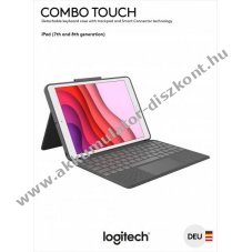 Logitech Combo Touch billenty�zet tok Smart Connector Apple iPad 10.2 Gen.7/8/9 grafit trackpad DE