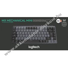 Logitech MX Mechanical Mini vezet�k n�lk�li billenty�zet Bolt Bluetooth megvil�g�tott DE grafit