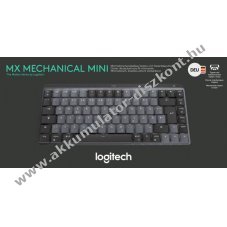 Logitech MX Mechanical Mini vezet�k n�lk�li billenty�zet megvil�g�tott DE grafit Bolt Bluetooth