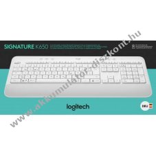 Logitech K650 Signature vezet�k n�lk�li billenty�zet Bolt Bluetooth DE feh�r