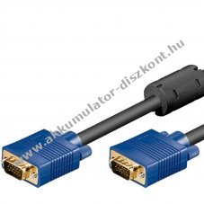 Full HD SVGA monitork�bel 15 p�lus� HD dug� - 15 p�lus� HD dug� 1,8m fekete 2 ferritmaggal