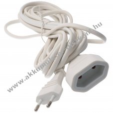Arcas 3m EURO hosszabb�t�k�bel lapos Euro dug� 2-p�lus� feh�r