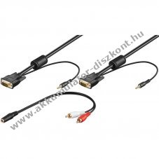 SVGA monitork�bel 15 p�lus� HD csatlakoz� 15 p�lus� HD csatlakoz� +3,5mm audio 5m