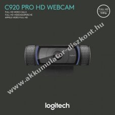 Logitech C920 Full HD 1920x1080 30fps USB fekete sztere� mikrofon