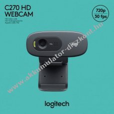 Logitech webkamera C270 HD 720p 1280x720 30FPS USB fekete