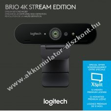 Logitech BRIO Stream 4K Ultra HD 4096x2160 30fps USB fekete objekt�v takar�