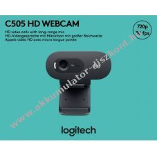 Logitech C505 HD webkamera 1280x720 30FPS USB fekete