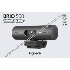 Logitech BRIO 500 Full HD 1080p 30FPS USB-C grafit webkamera privacy z�r