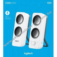Logitech Z200 multim�dia sztere� hangsz�r� 2.0 10W feh�r