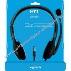 Logitech Headset H111 3,5mm jack sztere� fekete