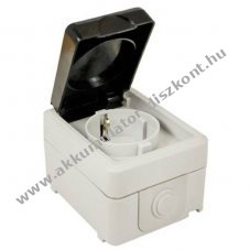 Schuko konnektor sz�rke fekete matt r��p�thet� IP44 16A 250V 1db/csomag