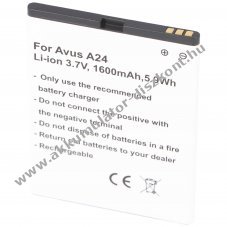 Helyettes�t� Akkumul�tor Avus 24 A24 A24/B018 mobiltelefon 3,7V 1600mAh Li-Ion