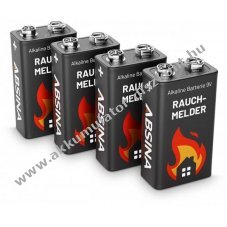 4 db-os csomag alk�li 9 V 6LR61 blokk elem, ide�lis f�stjelz�k, f�st�rz�kel�k, m�r�m�szerek