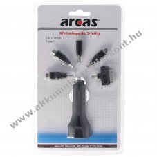 Arcas univerz�lis 12V USB t�lt� 1,1m 5db/csomag Micro-USB Mini-USB iPhone NDS