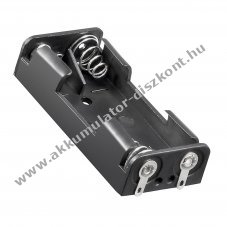 Elemtart� 2x AAA (Micro) U-alak� forrf�lekkel 53x24,5x13mm fekete