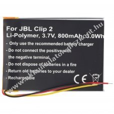 Helyettes�t� Akkumul�tor JBL Clip 2 GSP383555 3,7V 800mAh be�p�tett Bluetooth hangsz�r� Li-Polymer