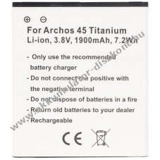 Helyettes�t� Akkumul�tor Archos 45 Titanium 3,8V 1900mAh Li-Ion