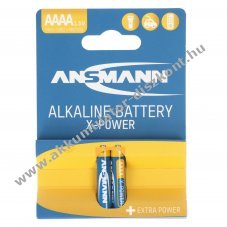 41,9 x 7,9 mm AAAA alk�li elem LR61 AAAA, 2 db-os csomagban
