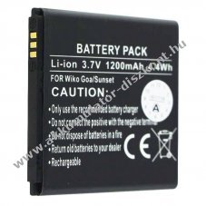 Helyettes�t� Akkumul�tor Wiko Goa Sunny Sunset S104-K42000-014 2502 mobiltelefon 3,7V 1100mAh Li-Ion