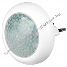 Kerek LED �jszakai l�mpa infrav�r�s mozg�s�rz�kel�vel, s�t�ted�s�rz�kel� 230VAC CEE 7/16 IP20 7,5cm