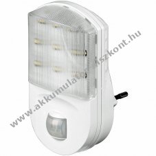 Kerek LED �jszakai l�mpa infrav�r�s mozg�s�rz�kel�vel �s s�t�ts�g�rz�kel�vel 230V feh�r