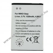 Helyettes�t� Akkumul�tor Wiko Ozzy S104-H56000-003 mobiltelefon 3,7V 1320mAh 4,9Wh Li-Ion