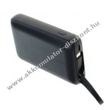 Powerbank Li-Polymer 10000mAh Micro-USB k�bel �s 2 adapter (USB-C, iPhone)