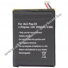 Helyettes�t� Akkumul�tor Alcatel One Touch POP C9 TLp025A2 mobiltelefon 3,8V 2500mAh 9,5Wh Li-Polymer