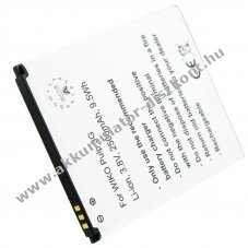Helyettes�t� Akkumul�tor Wiko Pulp 3G 5251 mobiltelefon 3,8V 2500mAh 76,95x59,95x4,20mm fekete Li-Ion
