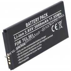 Helyettes�t� Akkumul�tor mobiltelefon TCL 501 3,85V 3000mAh 11,55Wh Li-Polymer