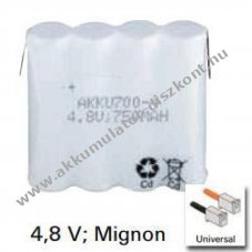 Helyettes�t� Akkumul�tor DECT telefon Philips TD4902 TD9260 TD9262 4,8V 700-750mAh 1db/csomag NiCd