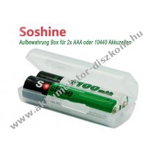 Soshine t�rol�doboz 2x AAA vagy 10440 Akkumul�tormul�torhoz 1db/csomag