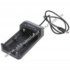 Keeppower C2 USB t�lt� Akkumul�torkhoz 2x1A 4,2V fekete Li-Ion