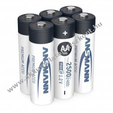 Ansmann Photo AA Mignon ceruza Akkumul�tor 1,2V 2400mAh 6db/csomag NiMH