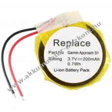 Helyettes�t� Akkumul�tor Garmin Approach S4 S3 S1 S2 Forerunner 110 210 210W S1 S1W 3,7V 200mAh Li-Ion