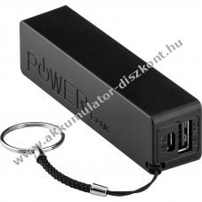 Helyettes�t� Akkumul�tor Powerbank 2.0 2000mAh 3,7V mobiltelefonhoz fekete Li-Ion