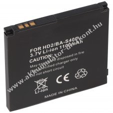 Helyettes�t� Akkumul�tor HTC HD2 HD7 BA S400 35H00128-00M 3,7V 1000-1230mAh PDA �s MP3 Li-Ion