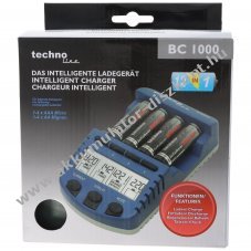 Technoline BC1000 gyorst�lt� LCD kijelz�vel Akkumul�tor 4x AA Mignon ceruza 2700mAh adapter t�ska NiMH NiCd